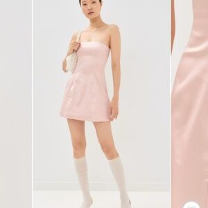 Staud Elegant Pink Strapless Dress